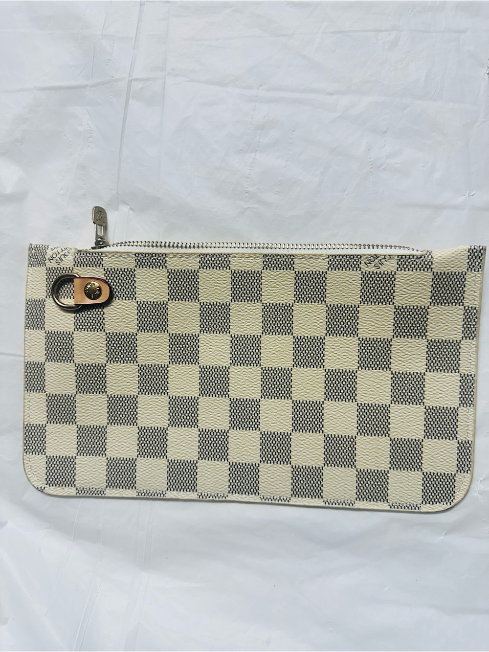 Louis Vuitton Damier Azur Canvas Zip Pouch in Ivory and Gray Check